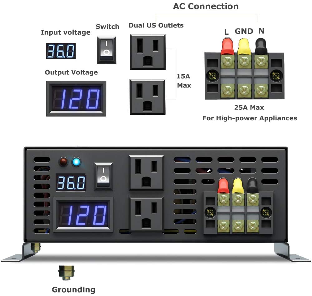 Pure Sine Wave Inverter 5000W 48V 220V - Off Grid Onda Sinusoidale Pura Inverter