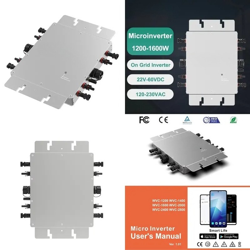 Micro Inverter 1400W Solar Grid Tie - Microinverter Smart con Monitoraggio WiFi 1600W