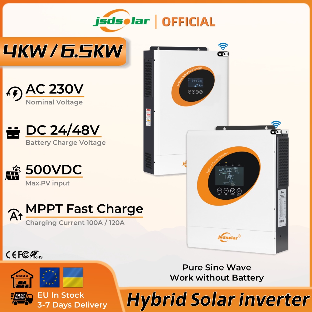 Hybrid Solar Inverter 5.5Kw Mppt 48V - Inverter Solare Ibrido JSDSolar 4KW 6.5KW