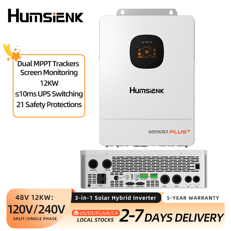Mppt Hybrid Inverter 48V 8Kw 3 Phase - Inverter Solare Ibrido 3-in-1 Humsienk 48V