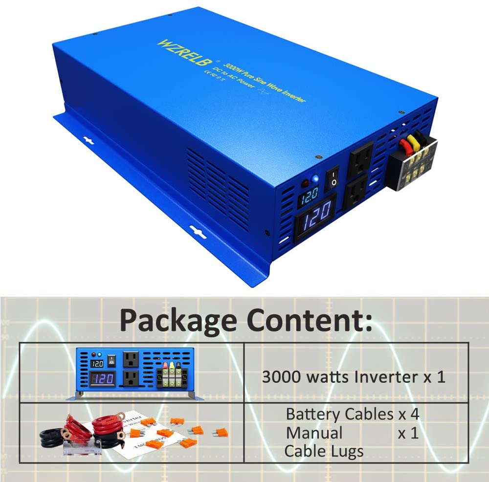 Inverter Pure Sine Wave 60Hz 120V 3000W - Generatore solare a onda sinusoidale pura