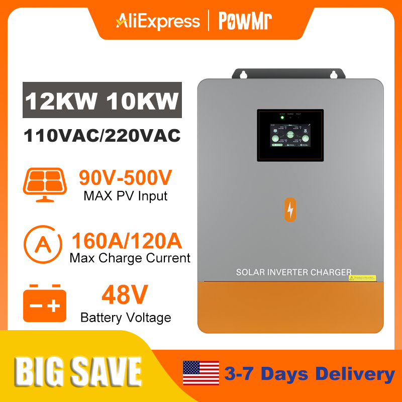 Split Phase Inverter 10Kw 110V 220V - Inverter ibrido solare PowMr 12KW 10KW