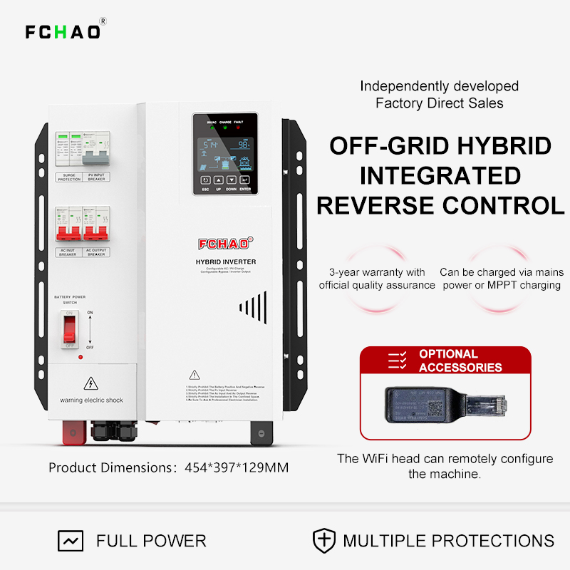 Inverter Ibrido Solare Fchao 3 - Hybrid Solar Inverter 5.5Kw Mppt 48V recensione e prezzo