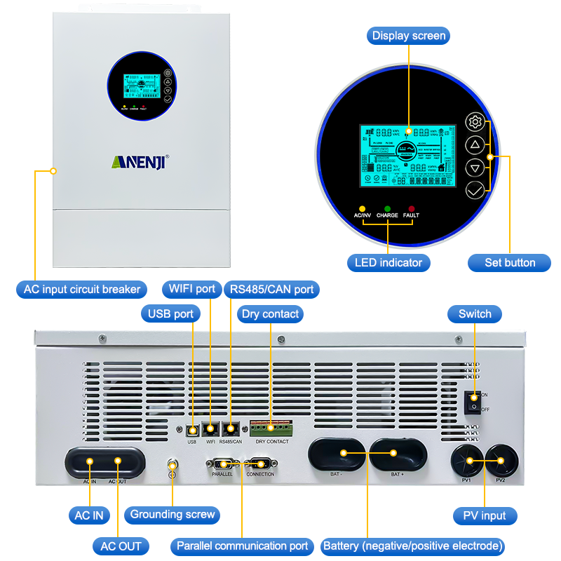 Inverter Solare Ibrido ANENJI  - Off Grid Solar Inverter 48V 6000W recensione e prezzo