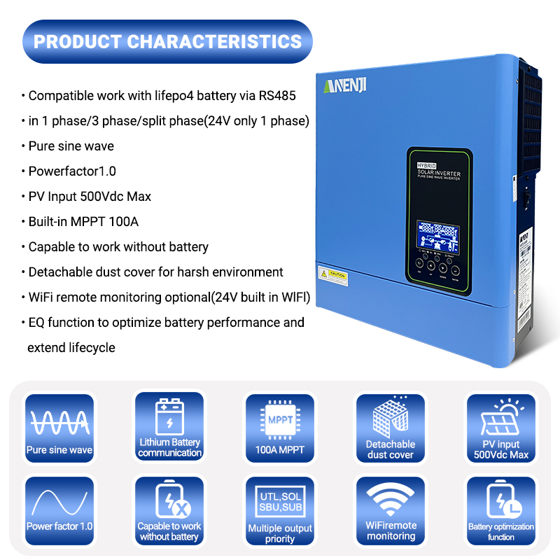 Inverter solare ibrido off-gri - Inverter Pure Sine Wave 60Hz 120V 3000W recensione e prezzo